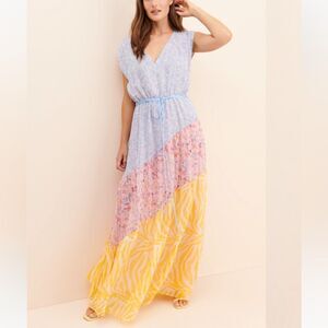 Eywasouls Malibu Natalia Paneled Print Maxi Dress